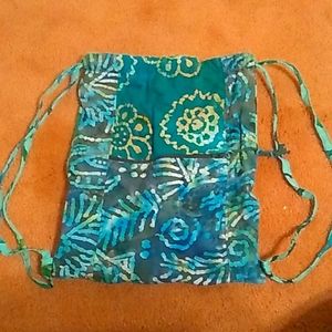 Hand dyed draw string bag